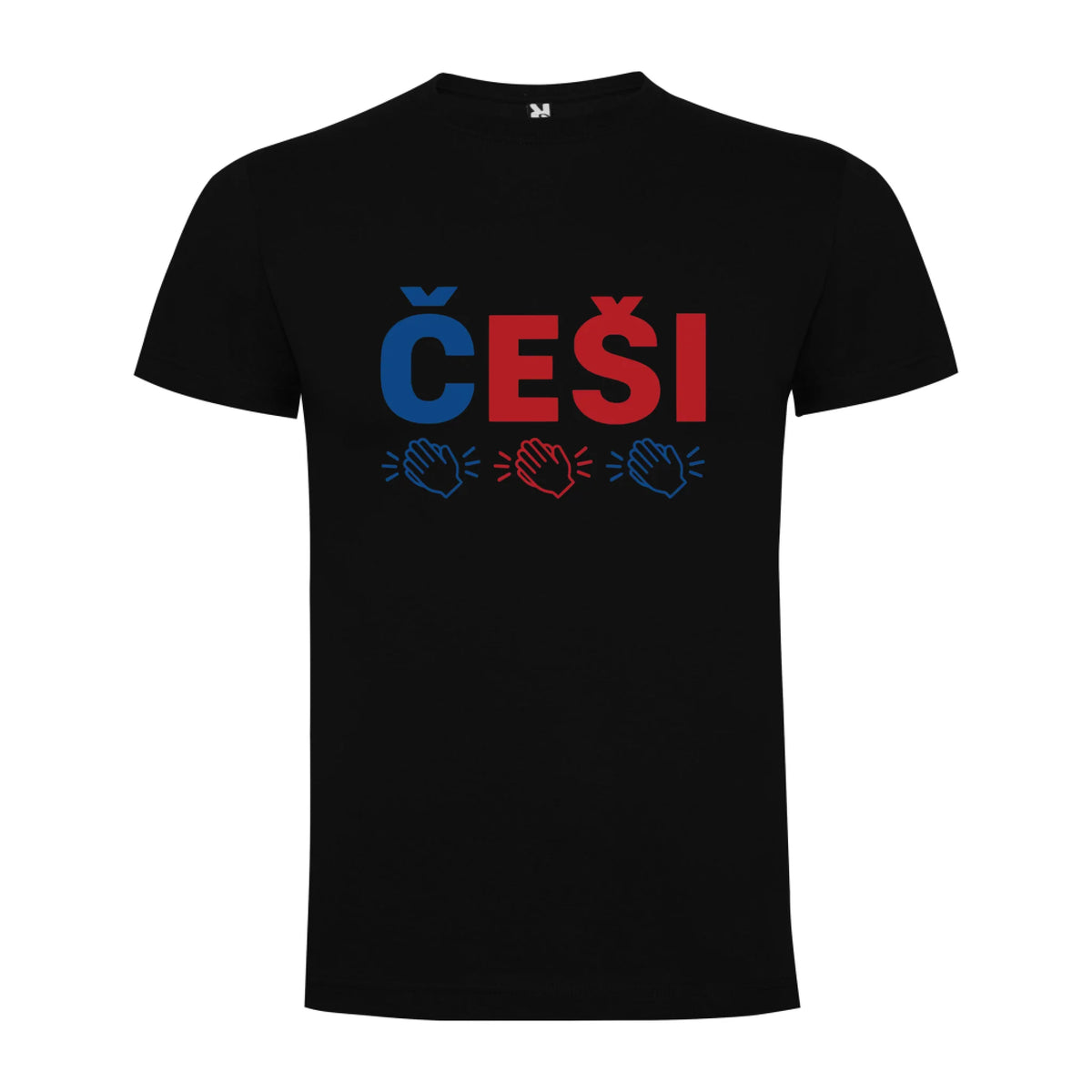 PÁNSKÉ TRIČKO ČEŠI 5+ motivů s možností dotisku jména, čísla, obrázku jen motiv dopředu Černá