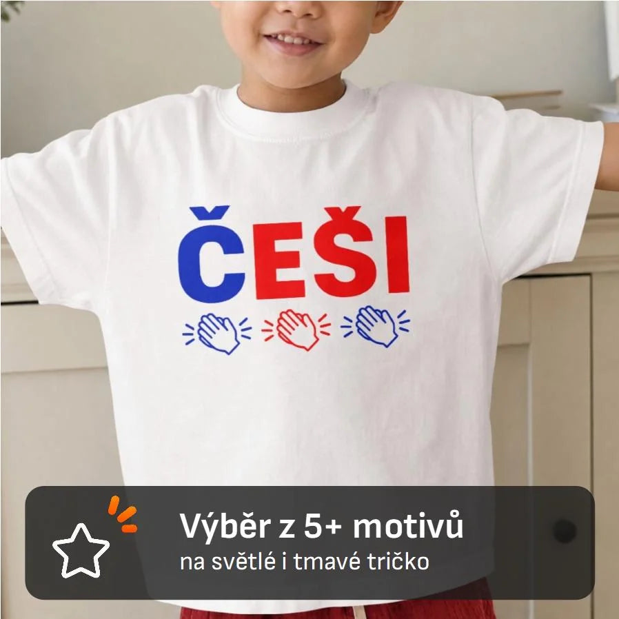 CHLAPECKÉ TRIČKO ČEŠI 5+ motivů s možností dotisku jména, čísla, obrázku