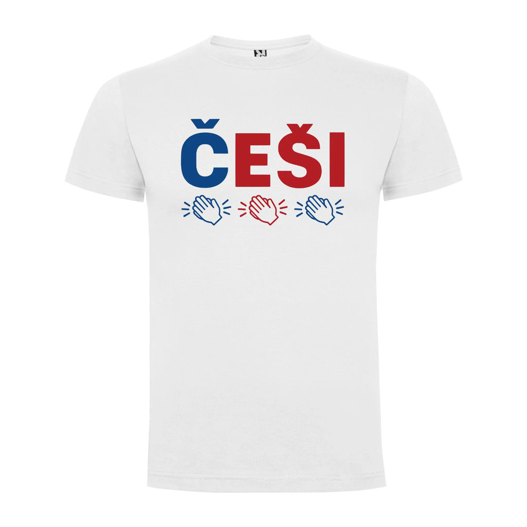 CHLAPECKÉ TRIČKO ČEŠI 5+ motivů s možností dotisku jména, čísla, obrázku jen motiv dopředu Bílá