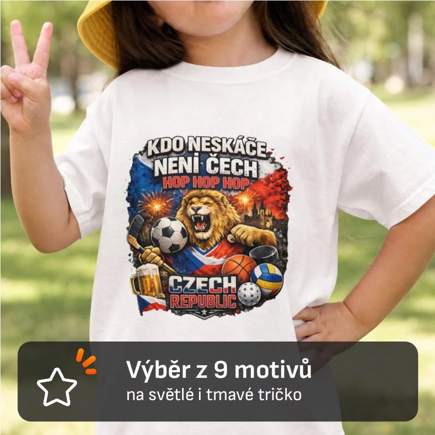 DÍVČÍ TRIČKO KDO NESKÁČE NENÍ ČECH s možností dotisku jména, čísla, obrázku
