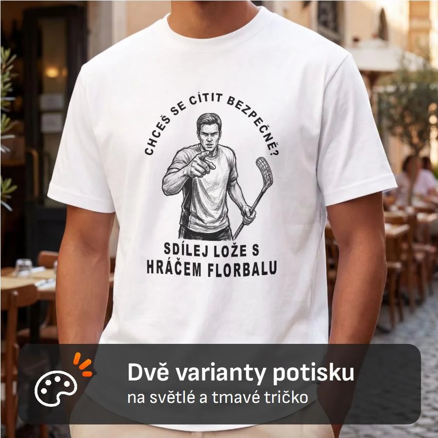 PÁNSKÉ TRIČKO FLORBAL SDÍLEJ LOŽE s možností dotisku jména, čísla, obrázku