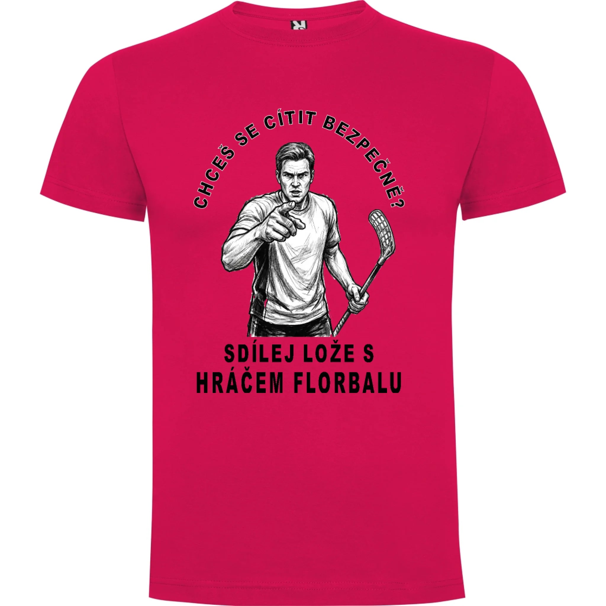 PÁNSKÉ TRIČKO FLORBAL SDÍLEJ LOŽE s možností dotisku jména, čísla, obrázku jen motiv dopředu Růže
