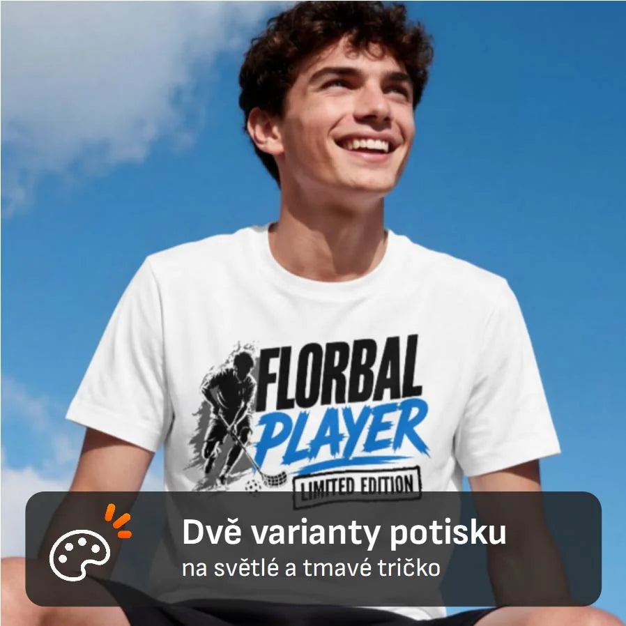PÁNSKÉ TRIČKO FLORBAL PLAYER s možností dotisku jména, čísla, obrázku