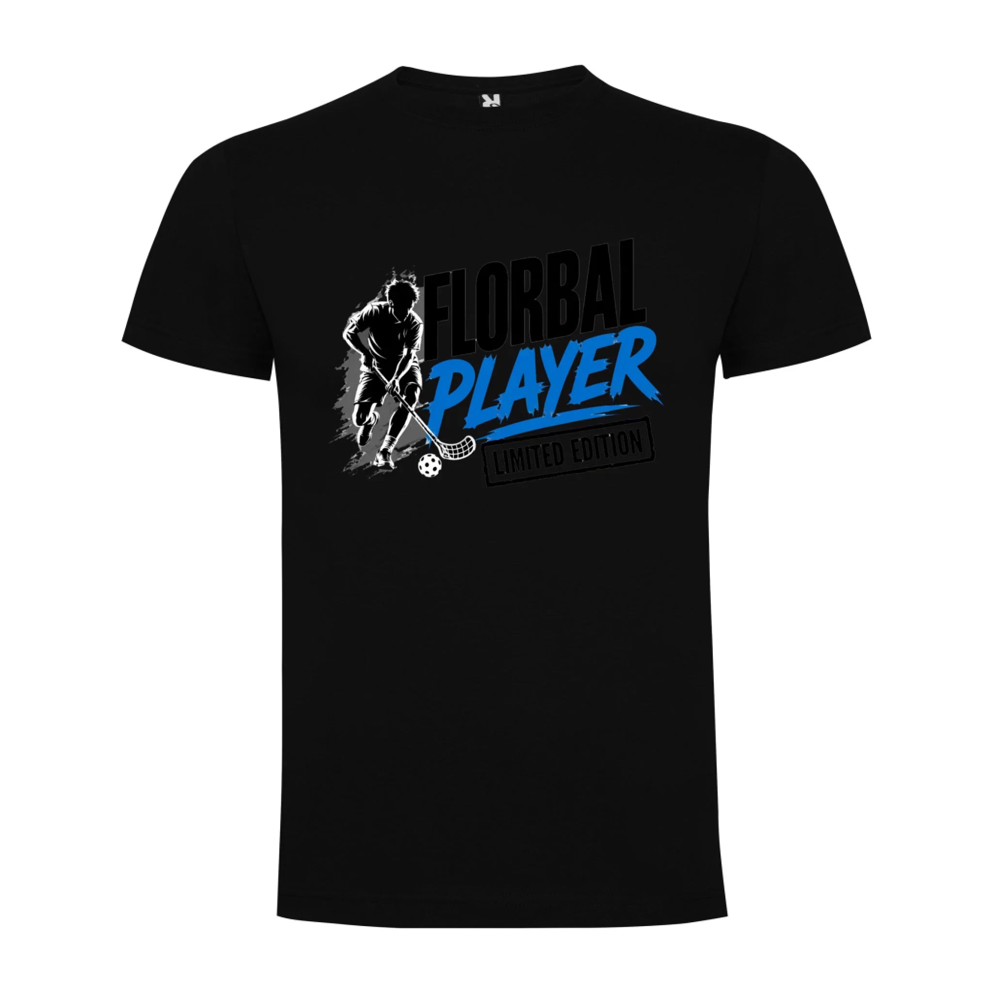 PÁNSKÉ TRIČKO FLORBAL PLAYER s možností dotisku jména, čísla, obrázku jen motiv dopředu Černá