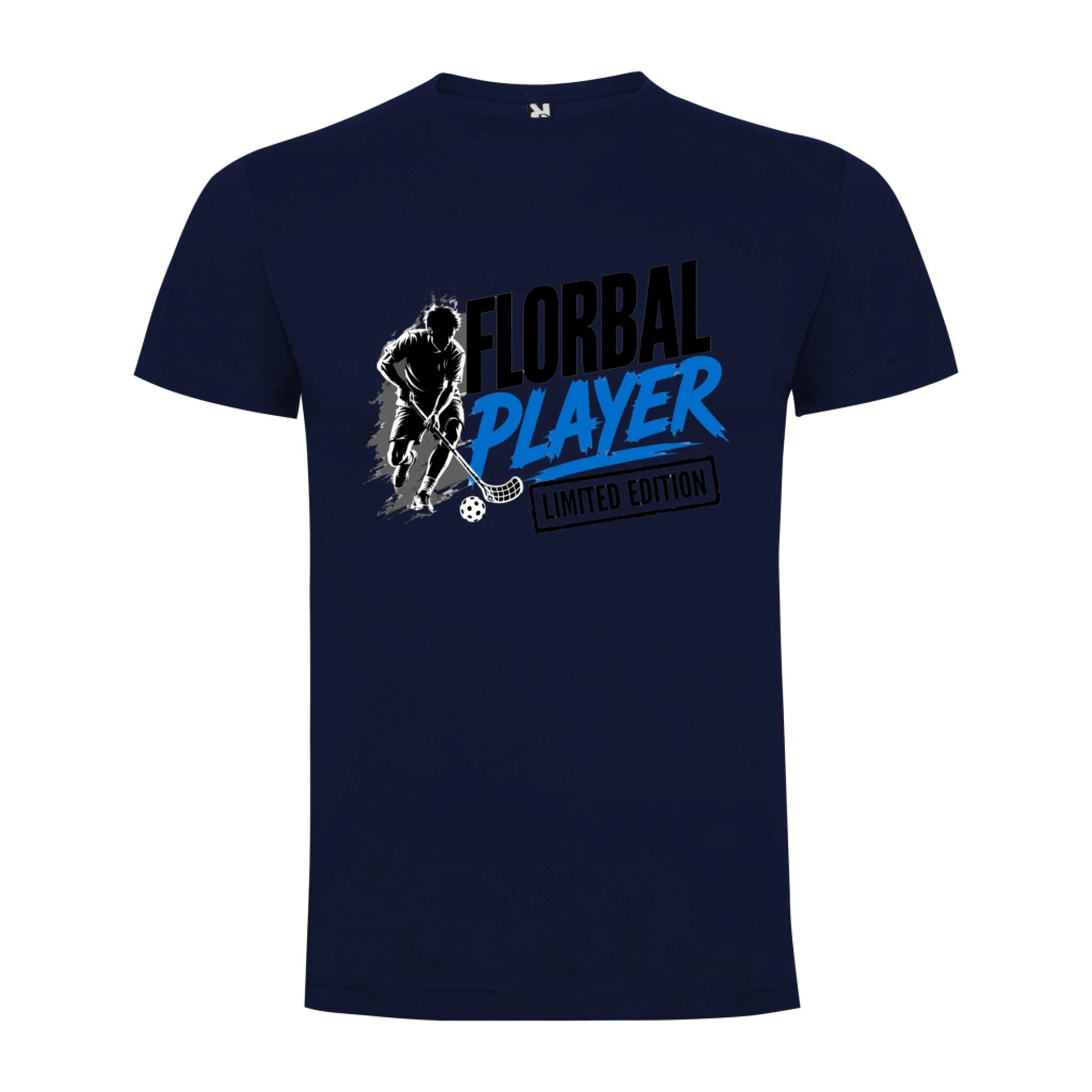 PÁNSKÉ TRIČKO FLORBAL PLAYER s možností dotisku jména, čísla, obrázku jen motiv dopředu Námořnická modrá