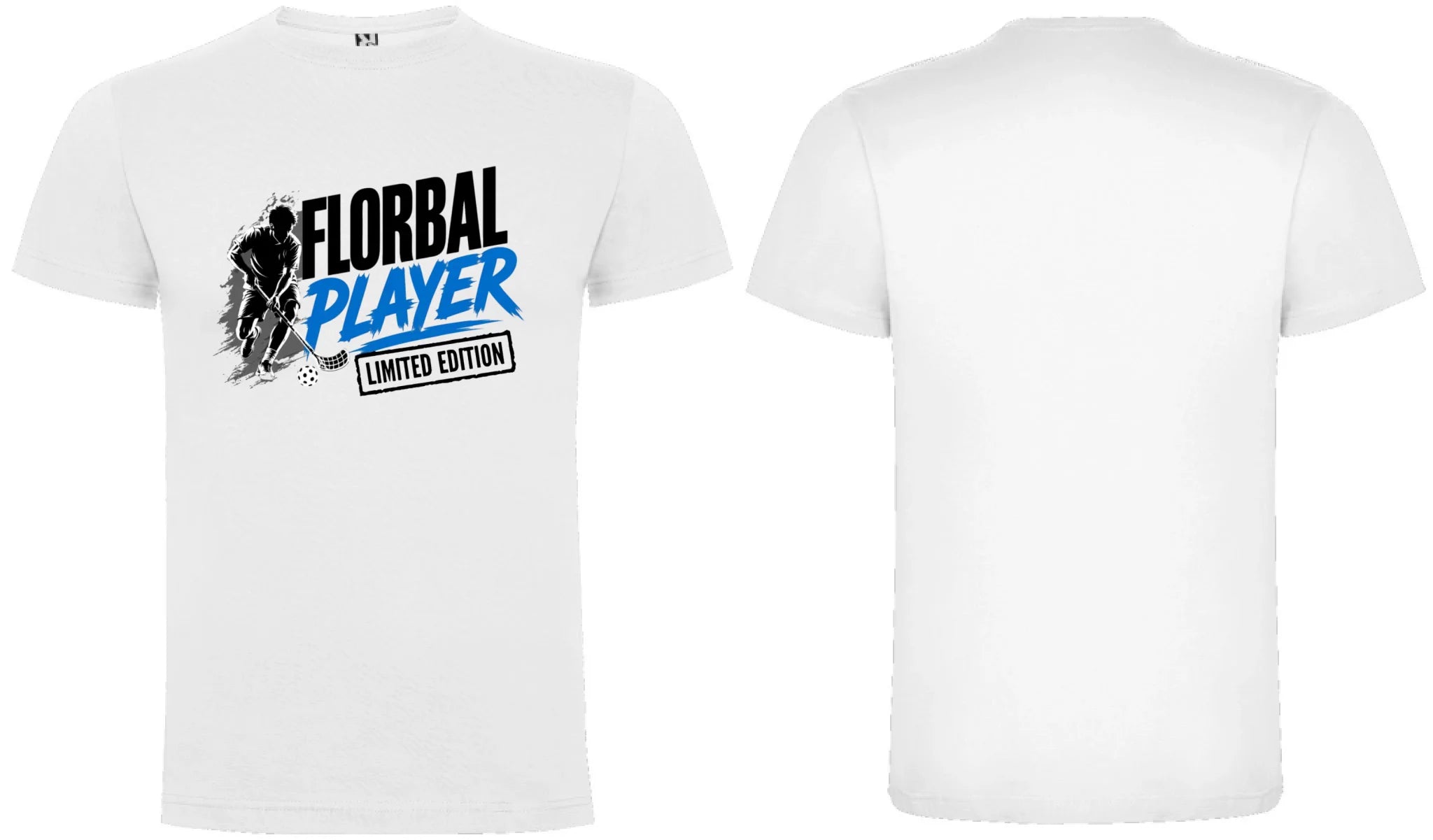 PÁNSKÉ TRIČKO FLORBAL PLAYER s možností dotisku jména, čísla, obrázku motiv dopředu a na záda vlastní potisk Bílá