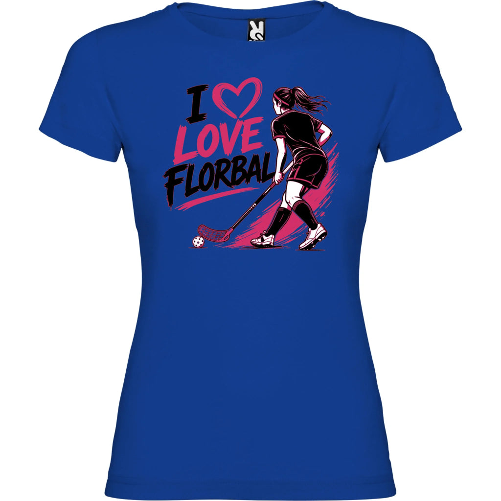 DÁMSKÉ TRIČKO I LOVE FLORBAL s možností dotisku jména, čísla, obrázku