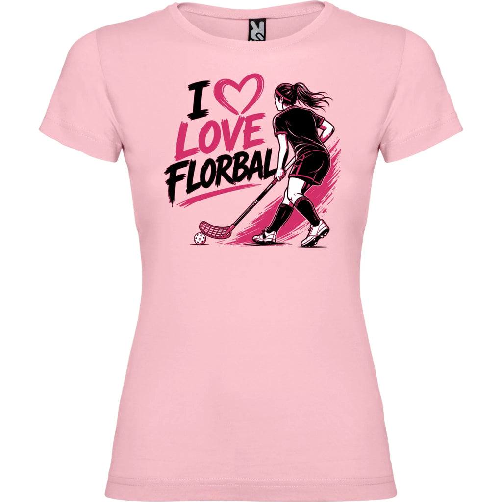 DÁMSKÉ TRIČKO I LOVE FLORBAL s možností dotisku jména, čísla, obrázku