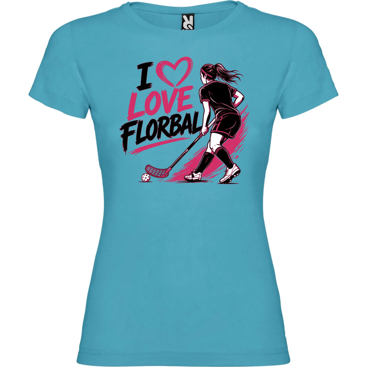 DÁMSKÉ TRIČKO I LOVE FLORBAL s možností dotisku jména, čísla, obrázku