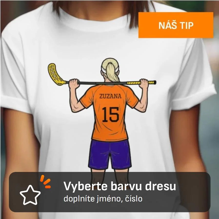DÁMSKÉ TRIČKO FLORBAL HRÁČKA s možností dotisku jména, čísla, obrázku