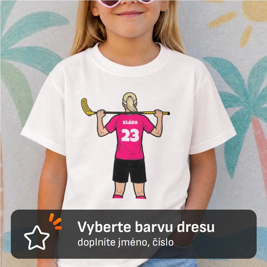 DÍVČÍ TRIČKO FLORBAL HRÁČKA s možností dotisku jména, čísla, obrázku