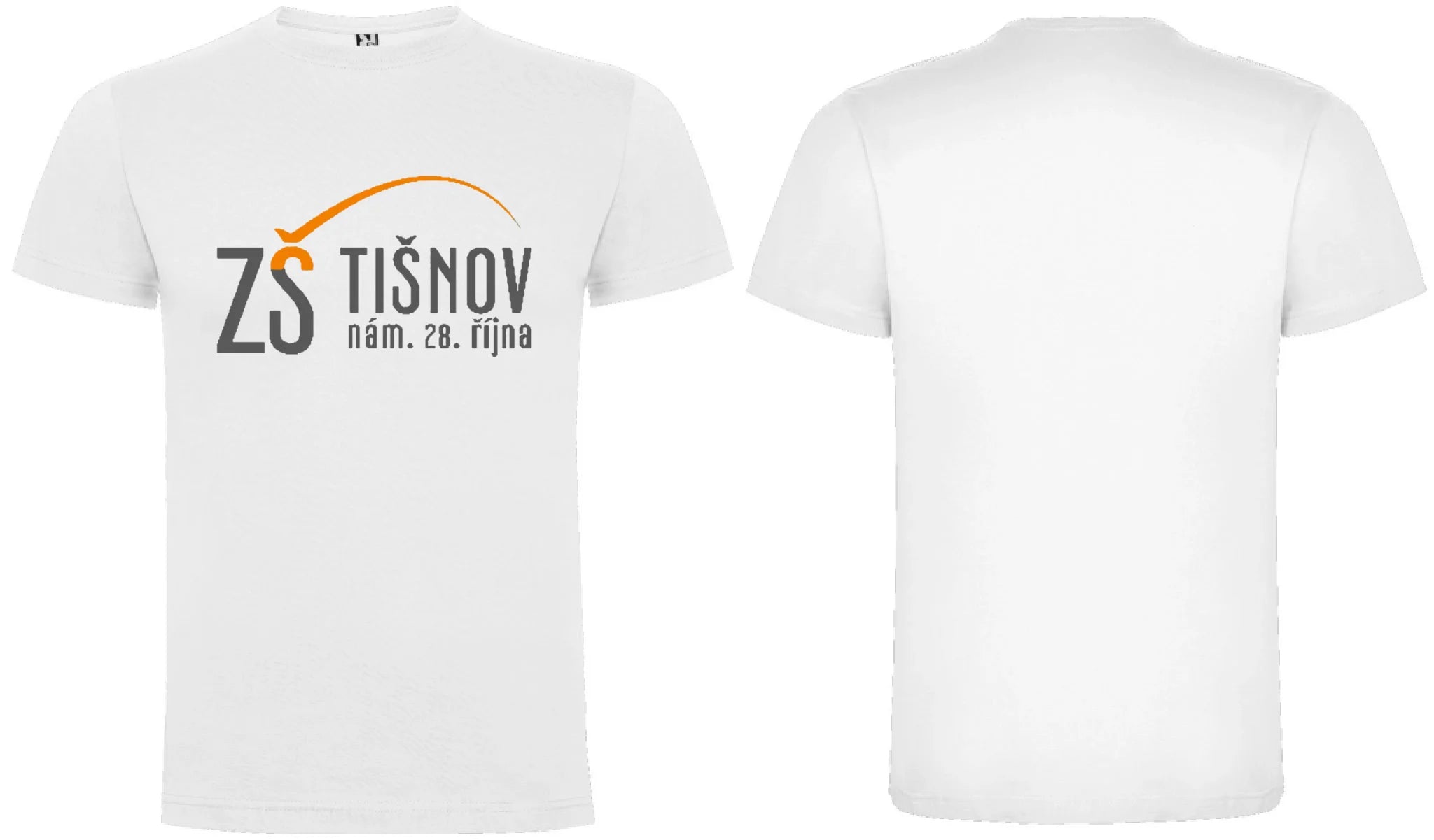 ZŠ Tišnov chlapecké tričko motiv dopředu a na záda vlastní potisk Bílá