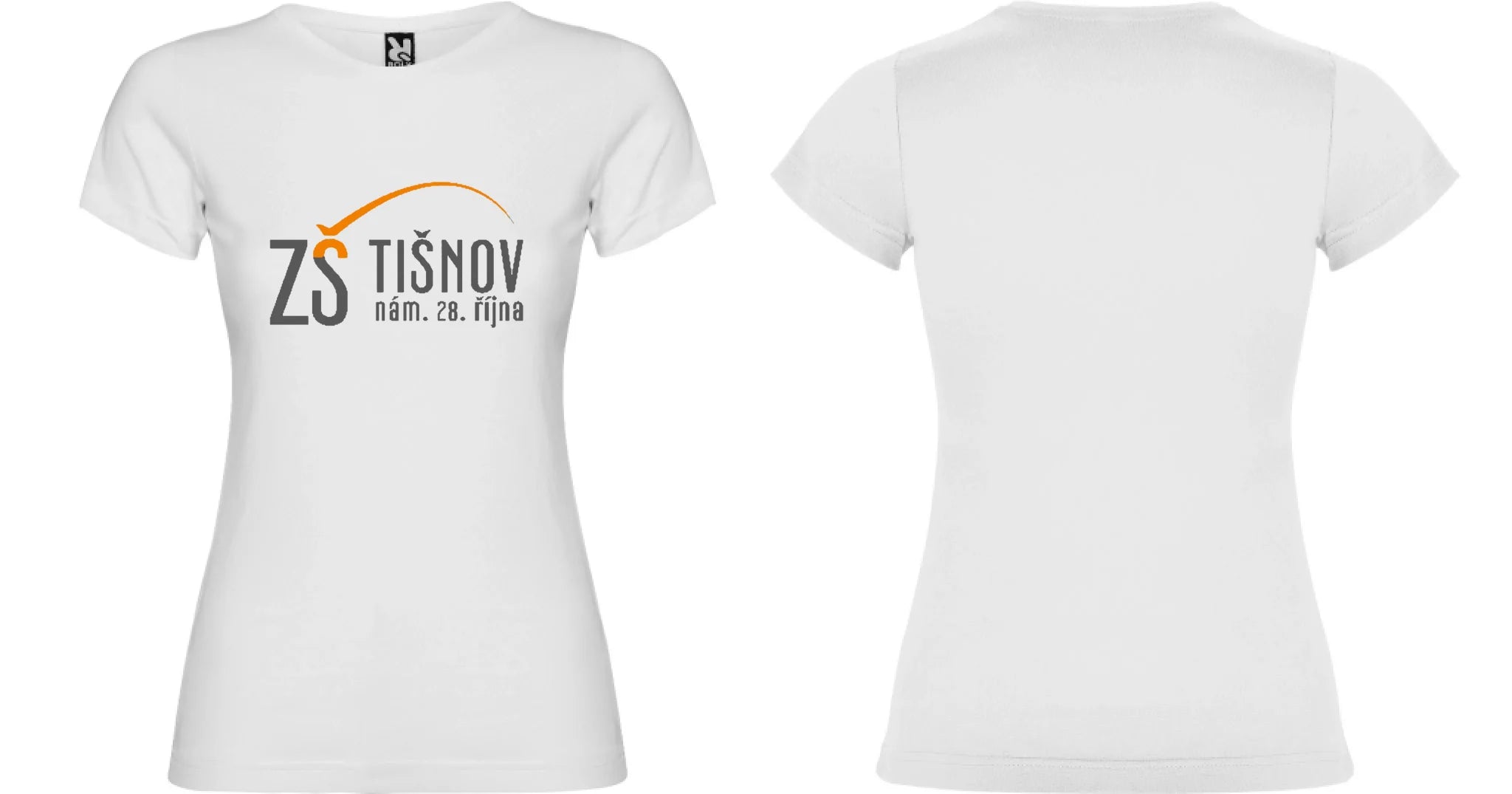 ZŠ Tišnov dívčí tričko motiv dopředu a na záda vlastní potisk Bílá