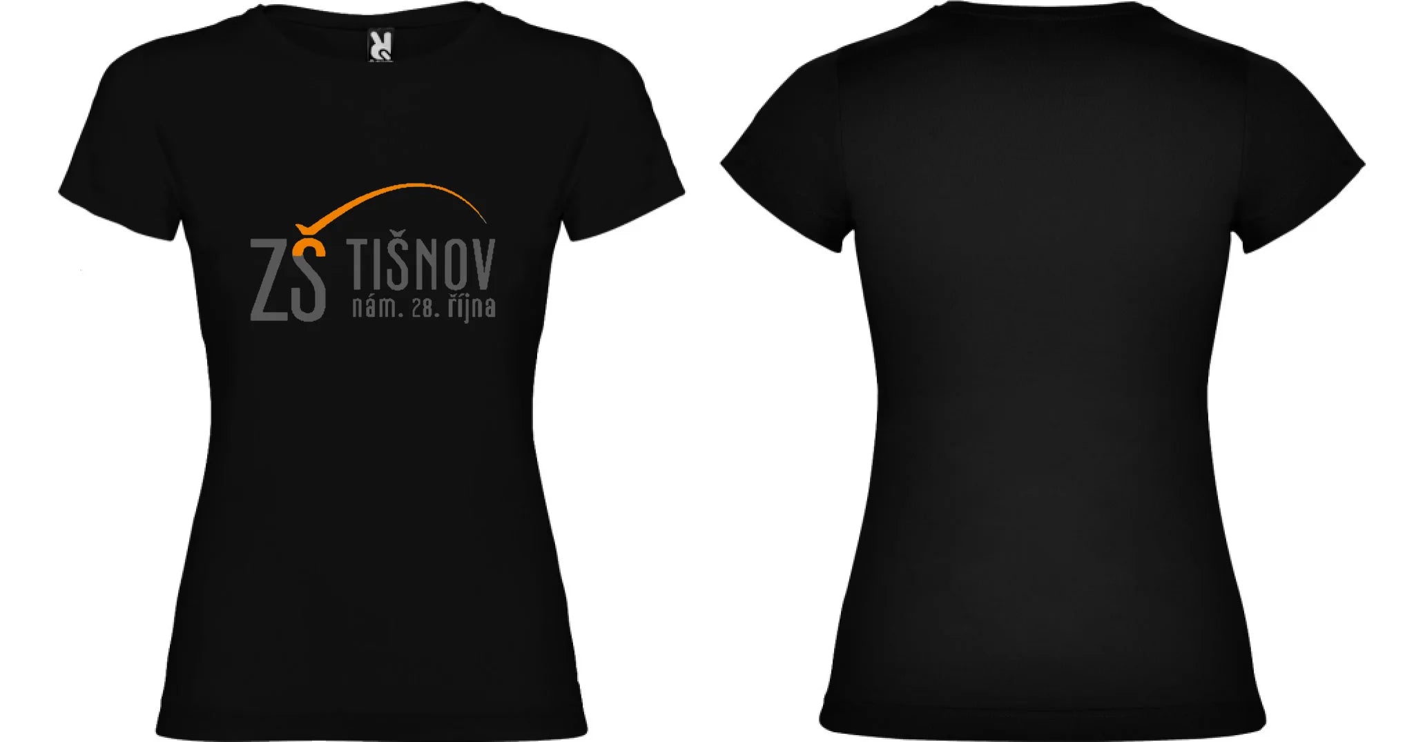 ZŠ Tišnov dívčí tričko motiv dopředu a na záda vlastní potisk Černá