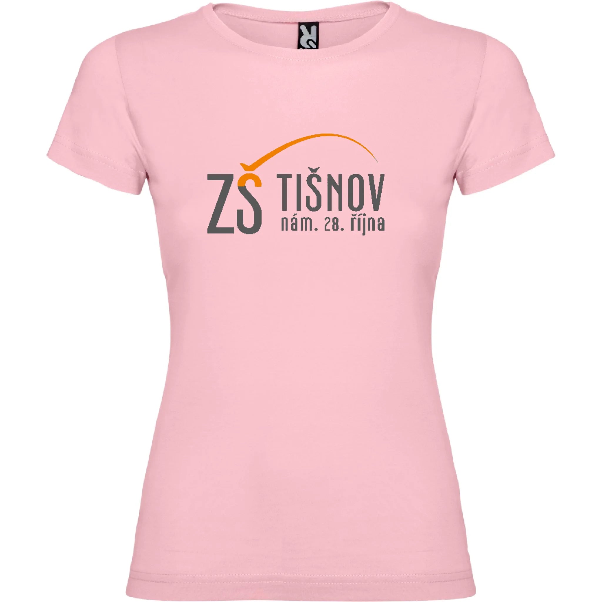 ZŠ Tišnov dívčí tričko jen motiv dopředu Světle růžová