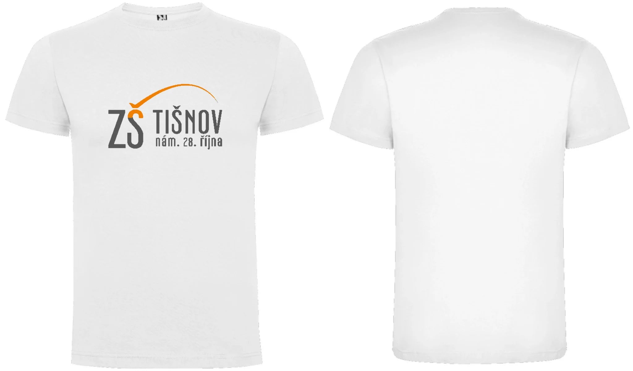 ZŠ Tišnov pánské tričko motiv dopředu a na záda vlastní potisk Bílá