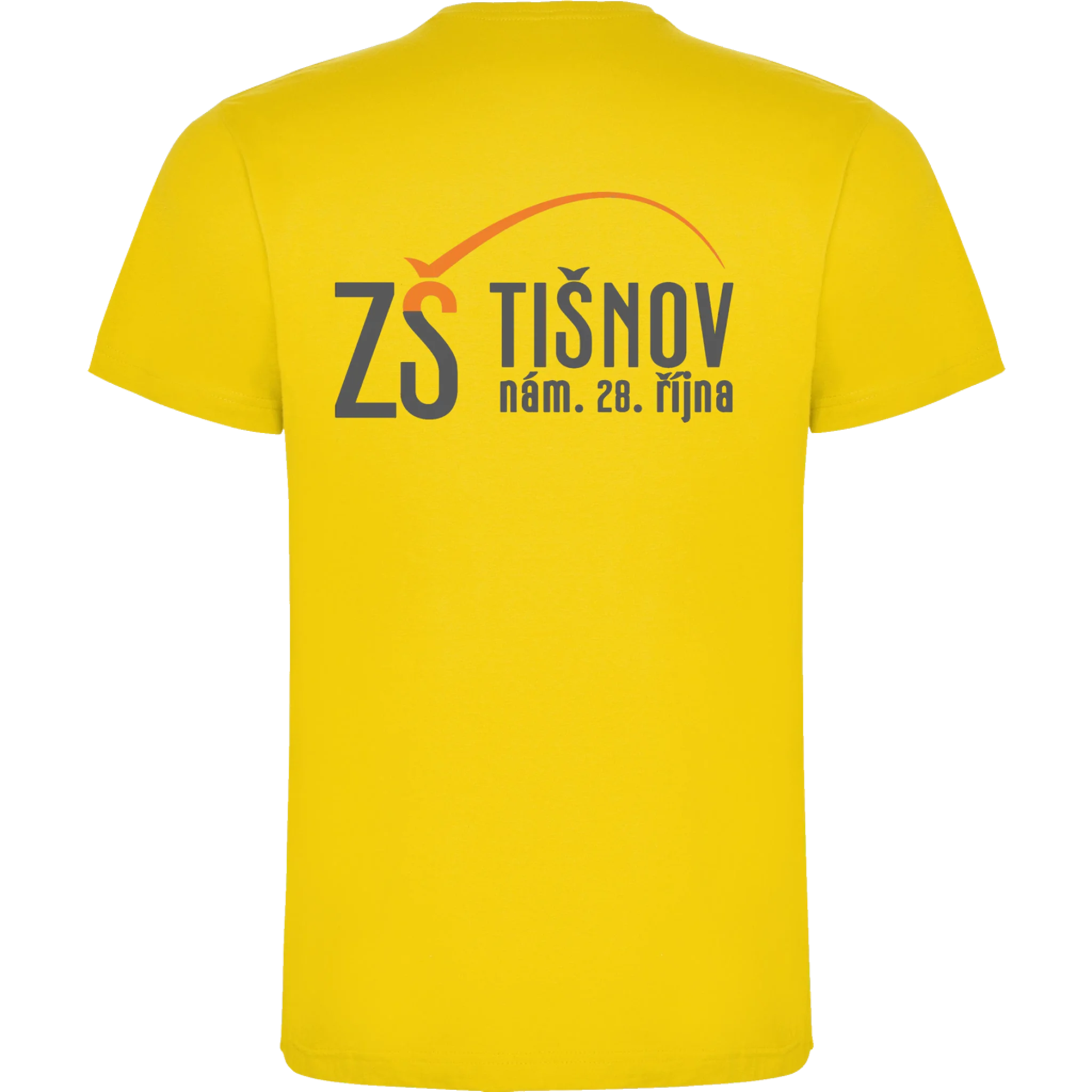 ZŠ Tišnov pánské tričko jen motiv na záda Žlutá