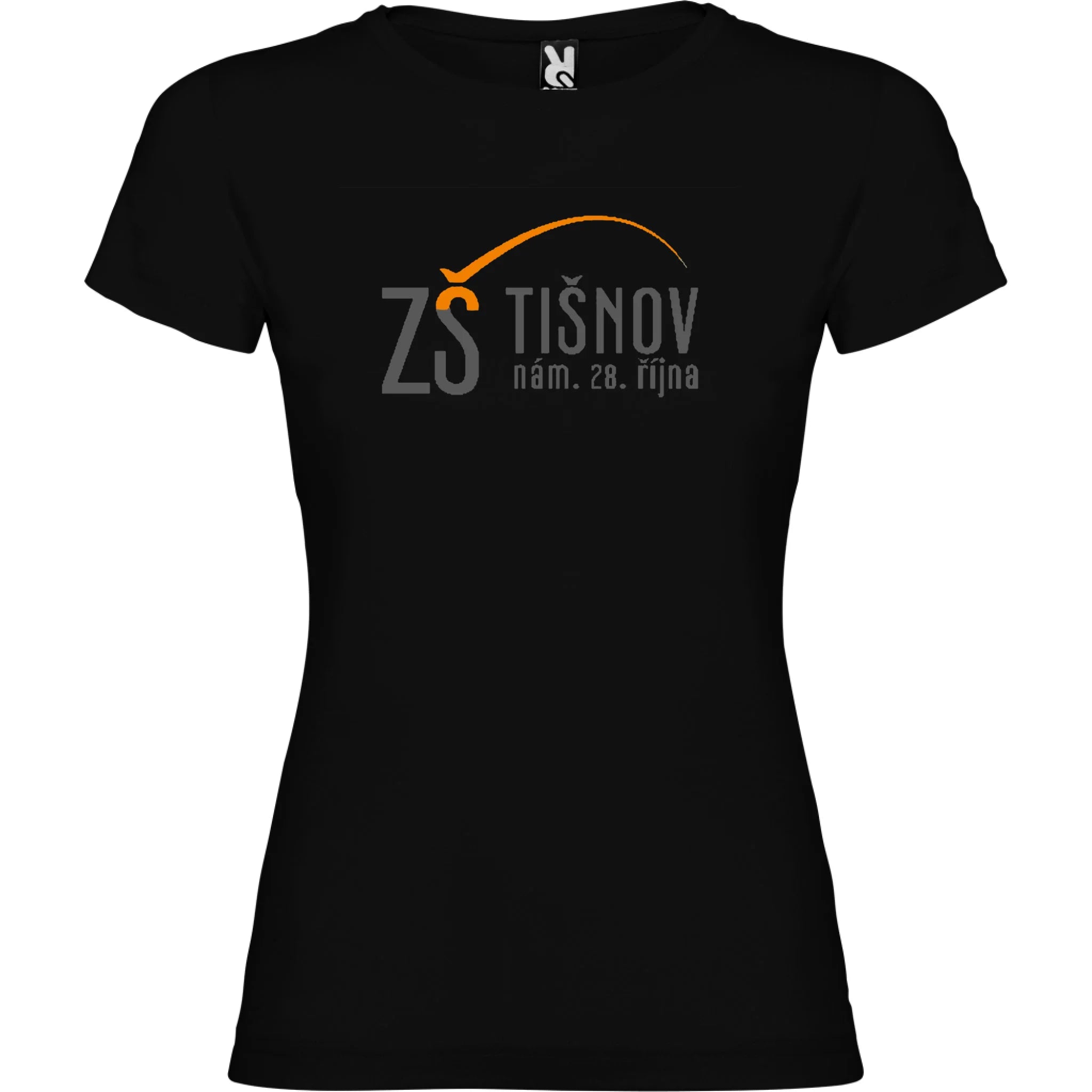 ZŠ Tišnov dámské tričko jen motiv dopředu Černá