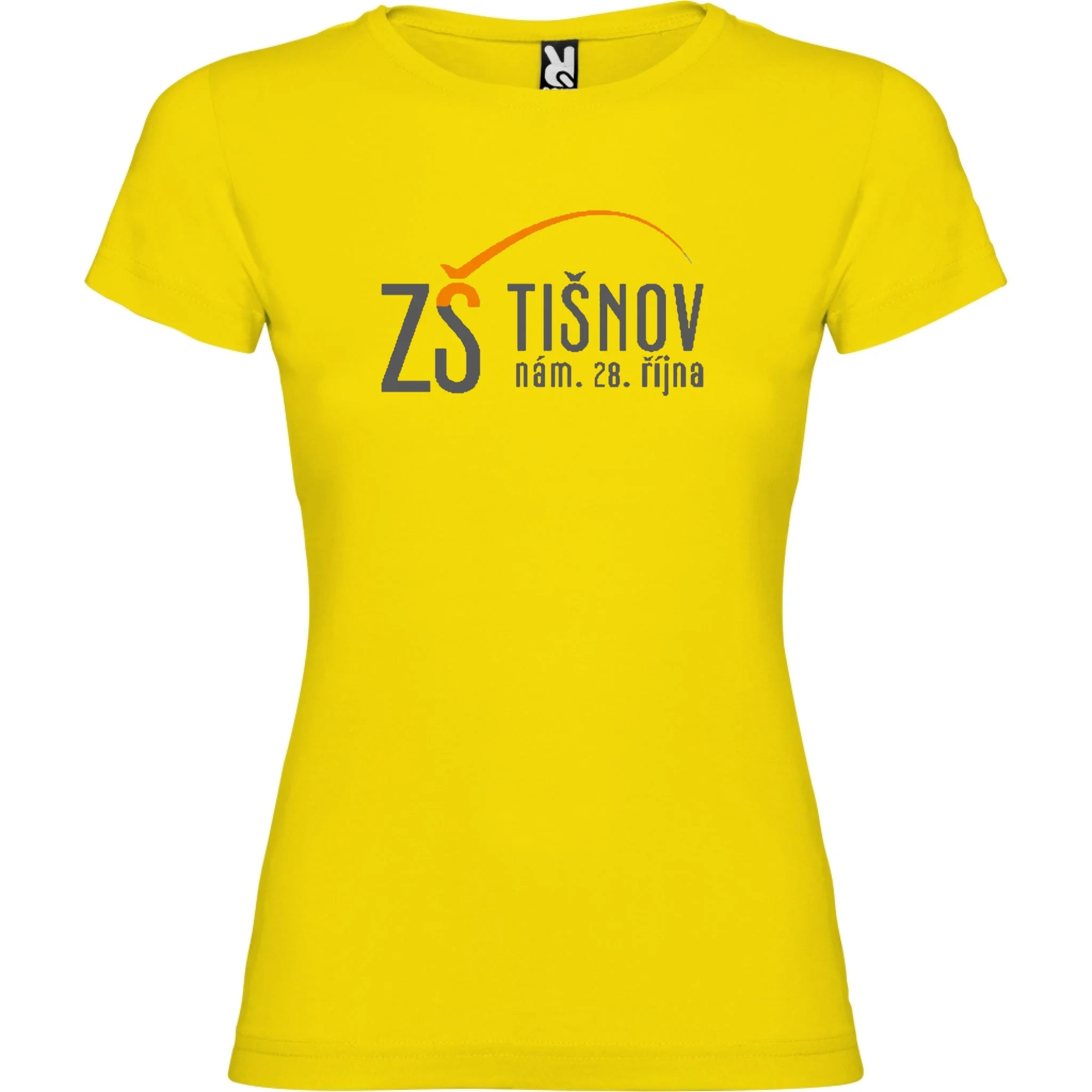 ZŠ Tišnov dámské tričko jen motiv dopředu Žlutá