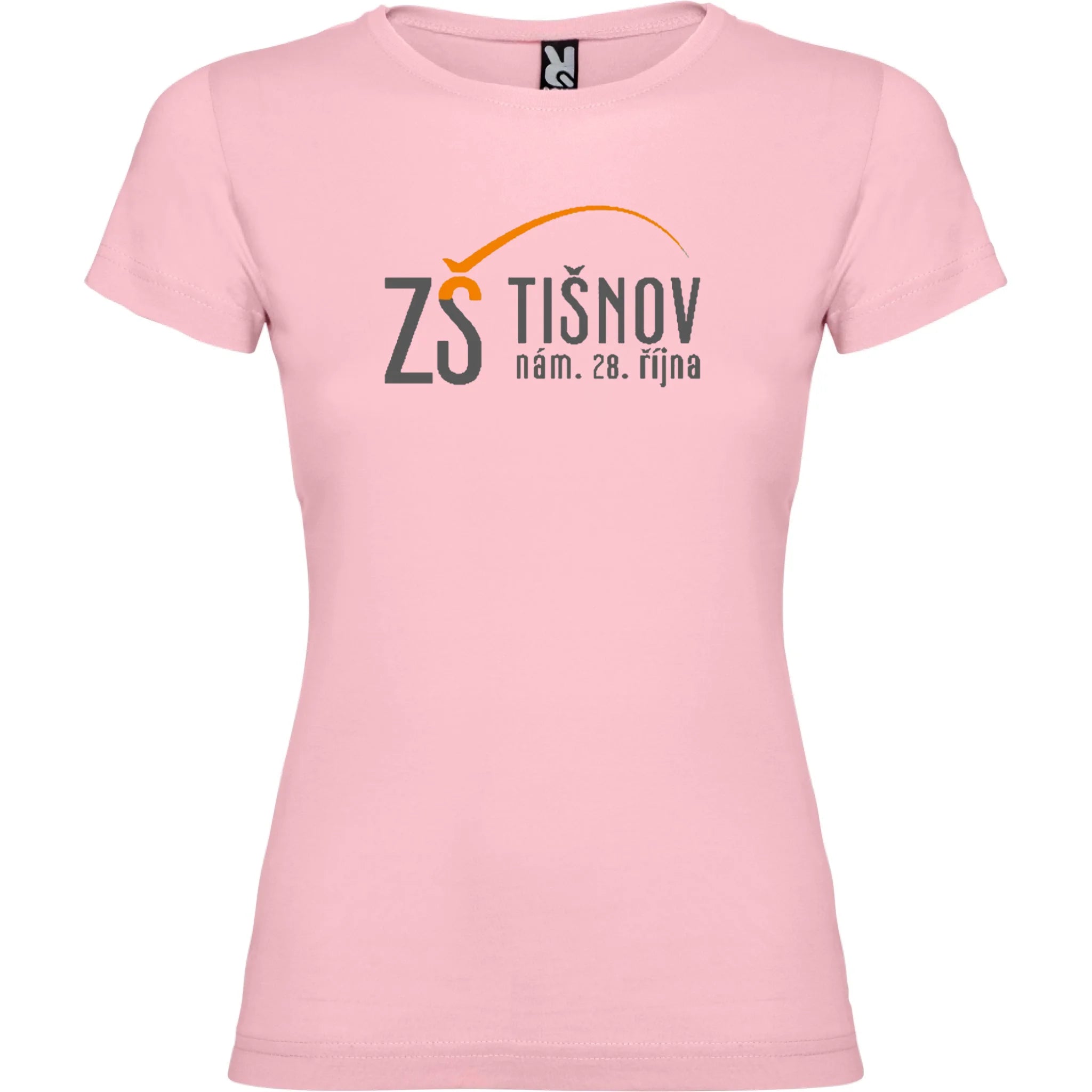 ZŠ Tišnov dámské tričko jen motiv dopředu Světle růžová