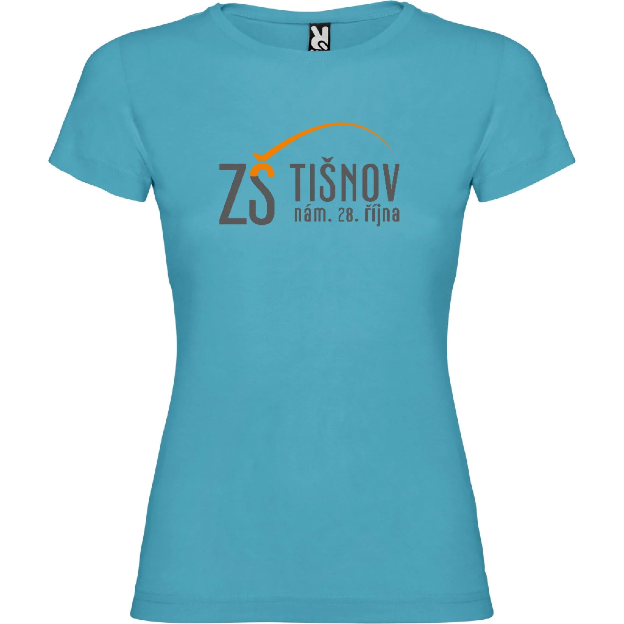 ZŠ Tišnov dámské tričko jen motiv dopředu Tyrkysová