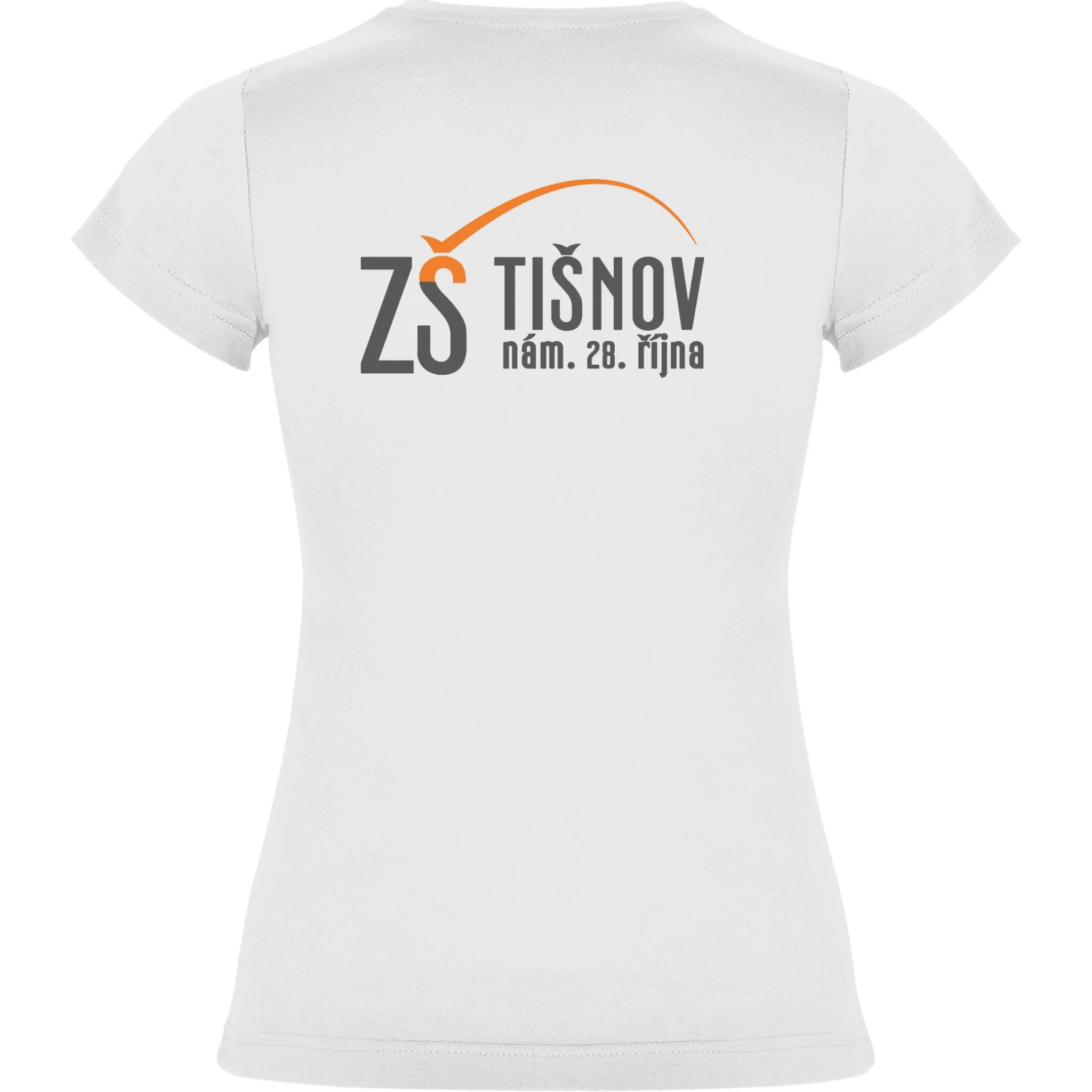 ZŠ Tišnov dámské tričko jen motiv na záda Bílá
