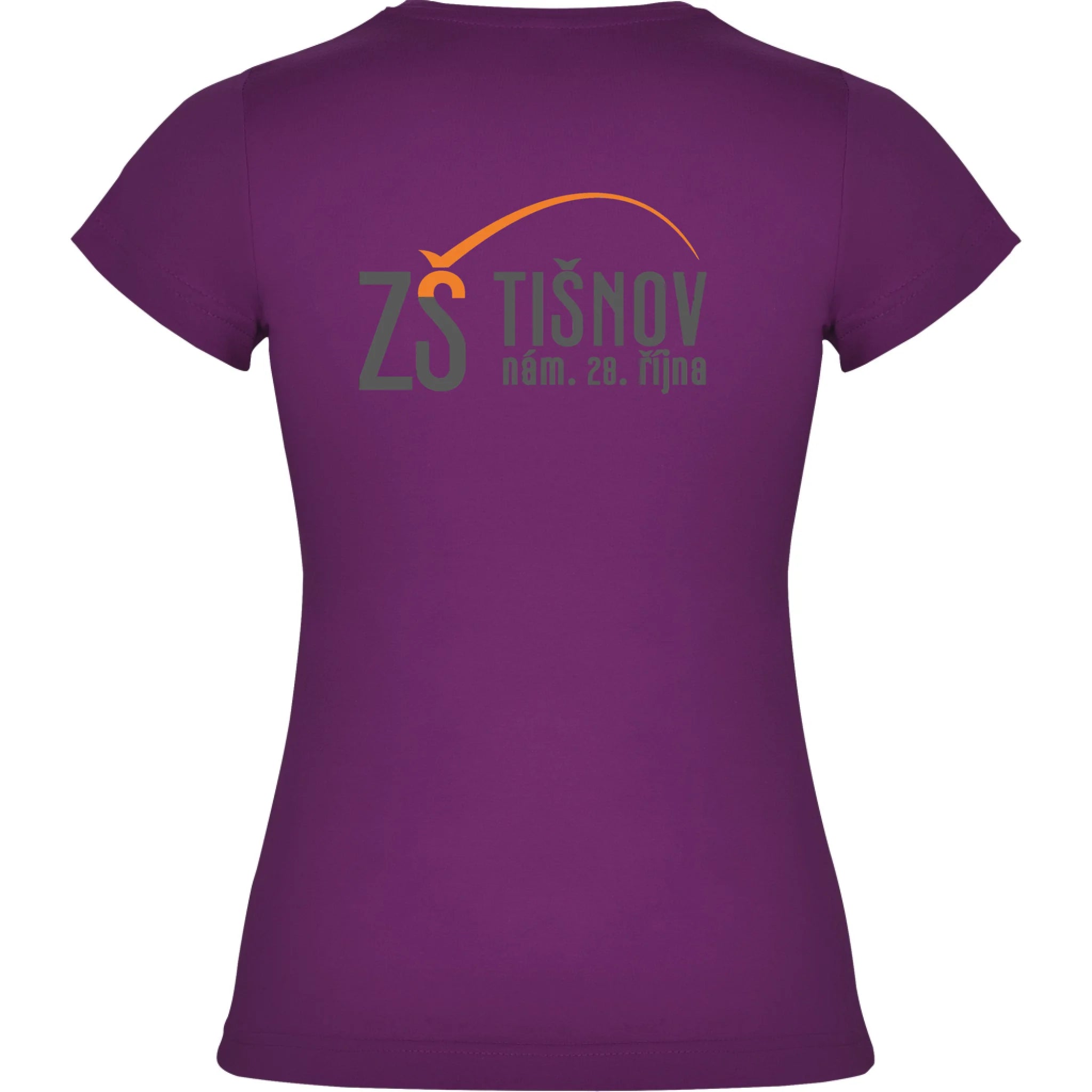 ZŠ Tišnov dámské tričko jen motiv na záda Purpurová