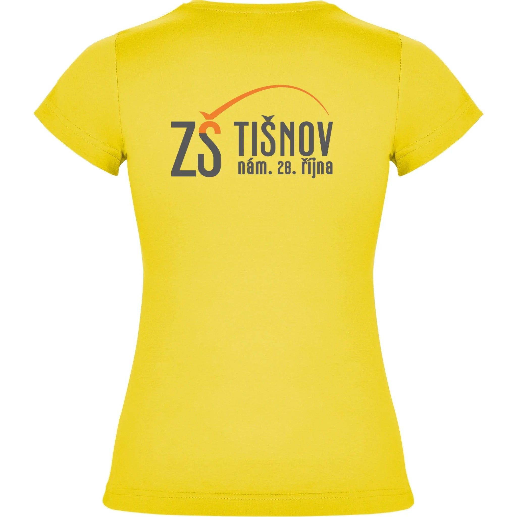 ZŠ Tišnov dámské tričko jen motiv na záda Žlutá