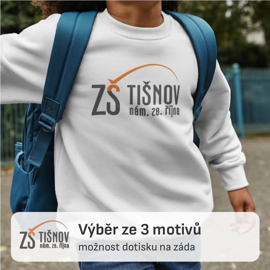 ZŠ Tišnov dětské velikosti mikina bez kapuce unisex