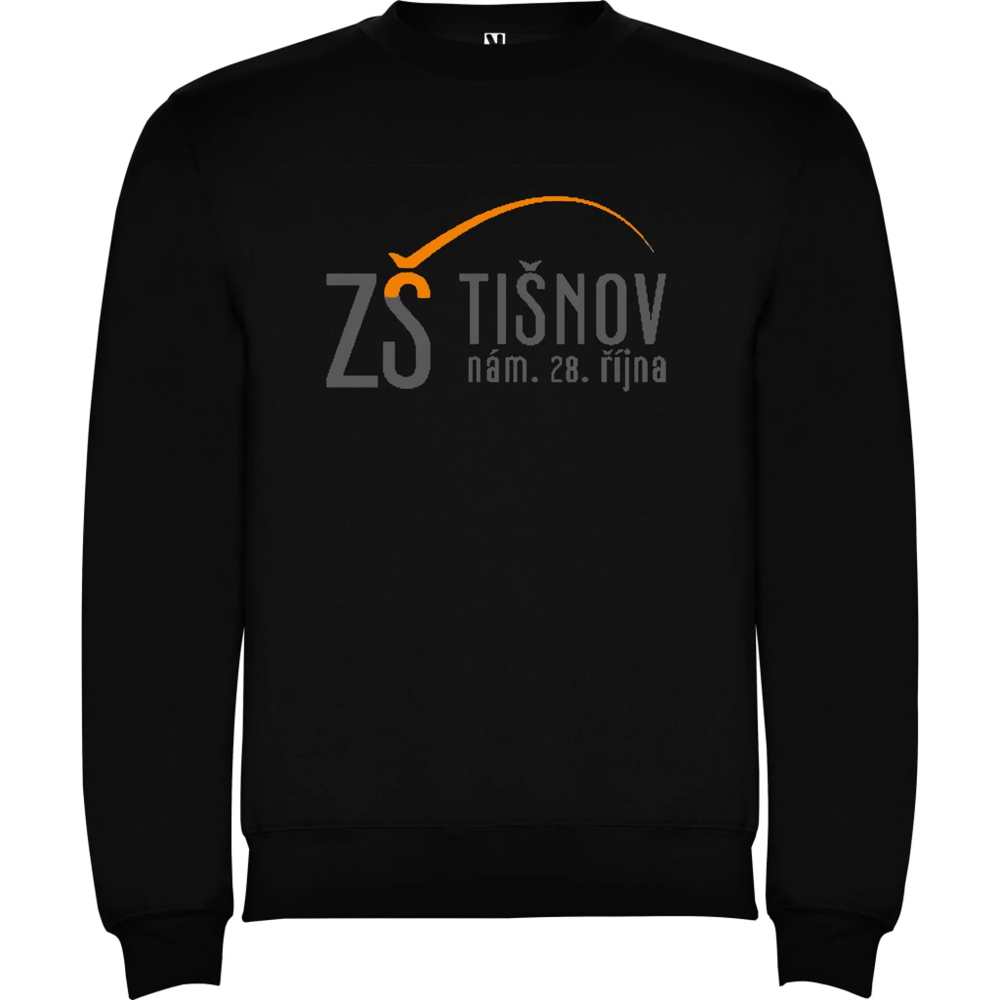 ZŠ Tišnov dospělé velikosti mikina bez kapuce unisex jen motiv dopředu Černá