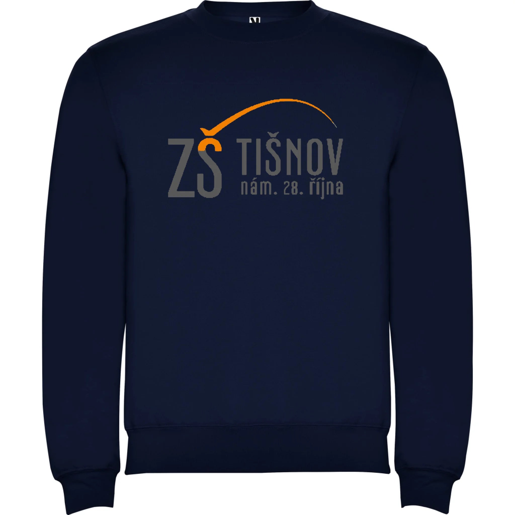 ZŠ Tišnov dospělé velikosti mikina bez kapuce unisex jen motiv dopředu Námořnická modrá