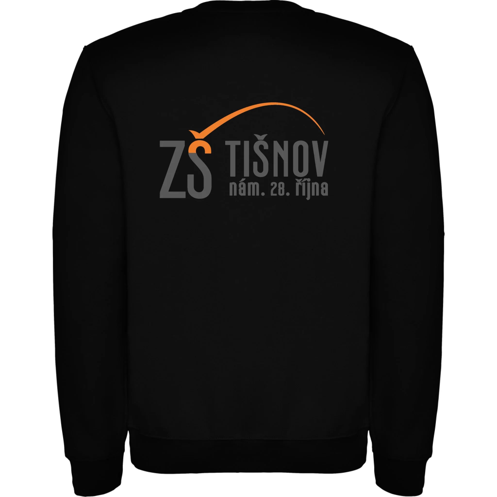 ZŠ Tišnov dospělé velikosti mikina bez kapuce unisex jen motiv na záda Černá