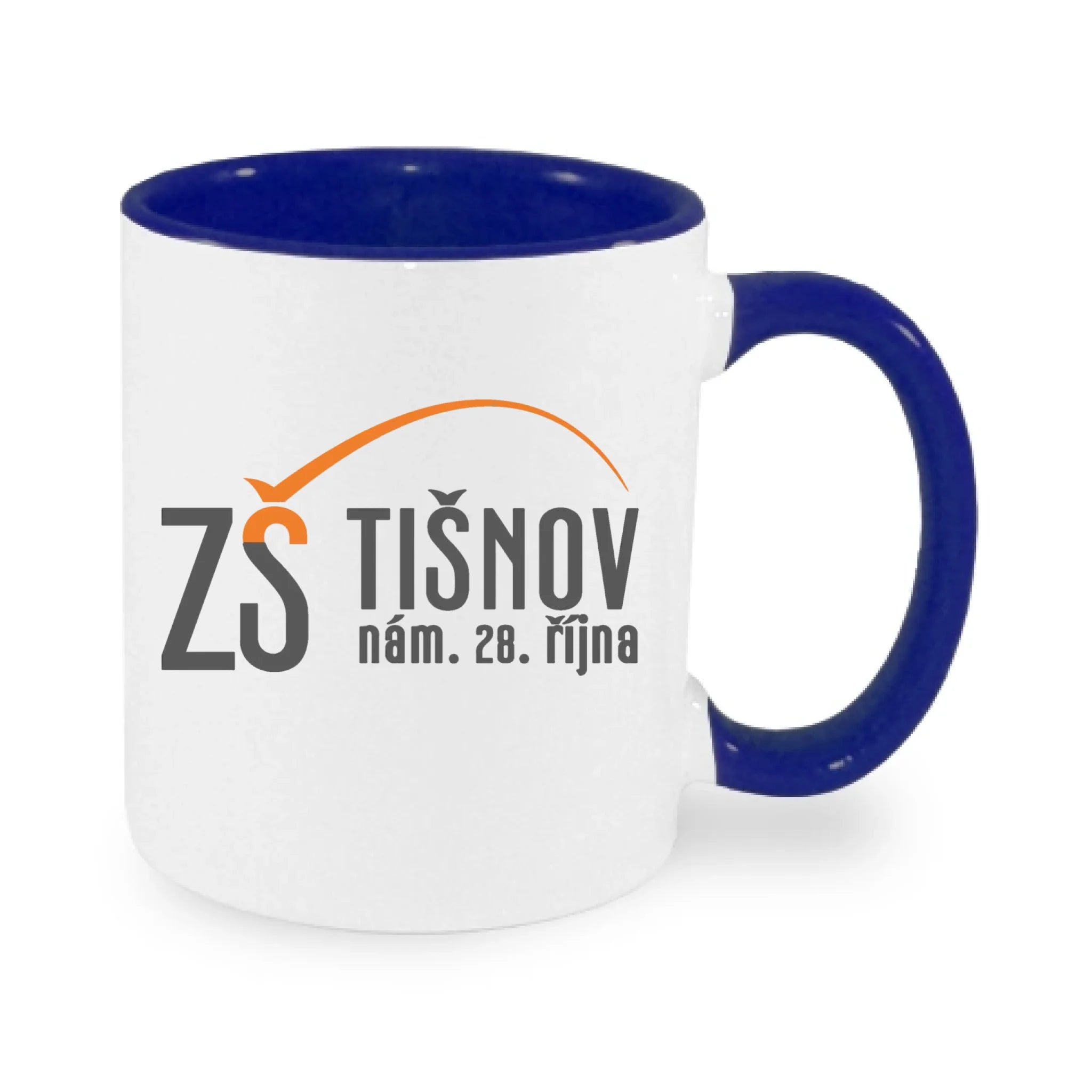 ZŠ TIŠNOV hrníček jen motiv dopředu Bílá modrá 330 ml