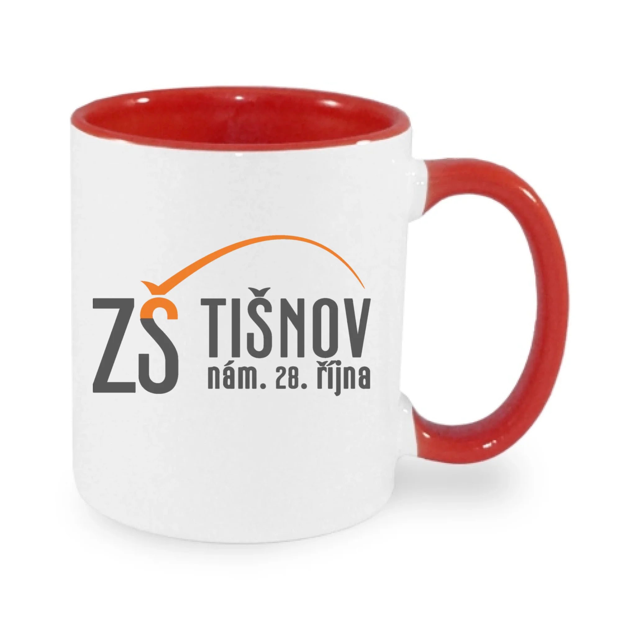 ZŠ TIŠNOV hrníček jen motiv dopředu Bílá červená 330 ml