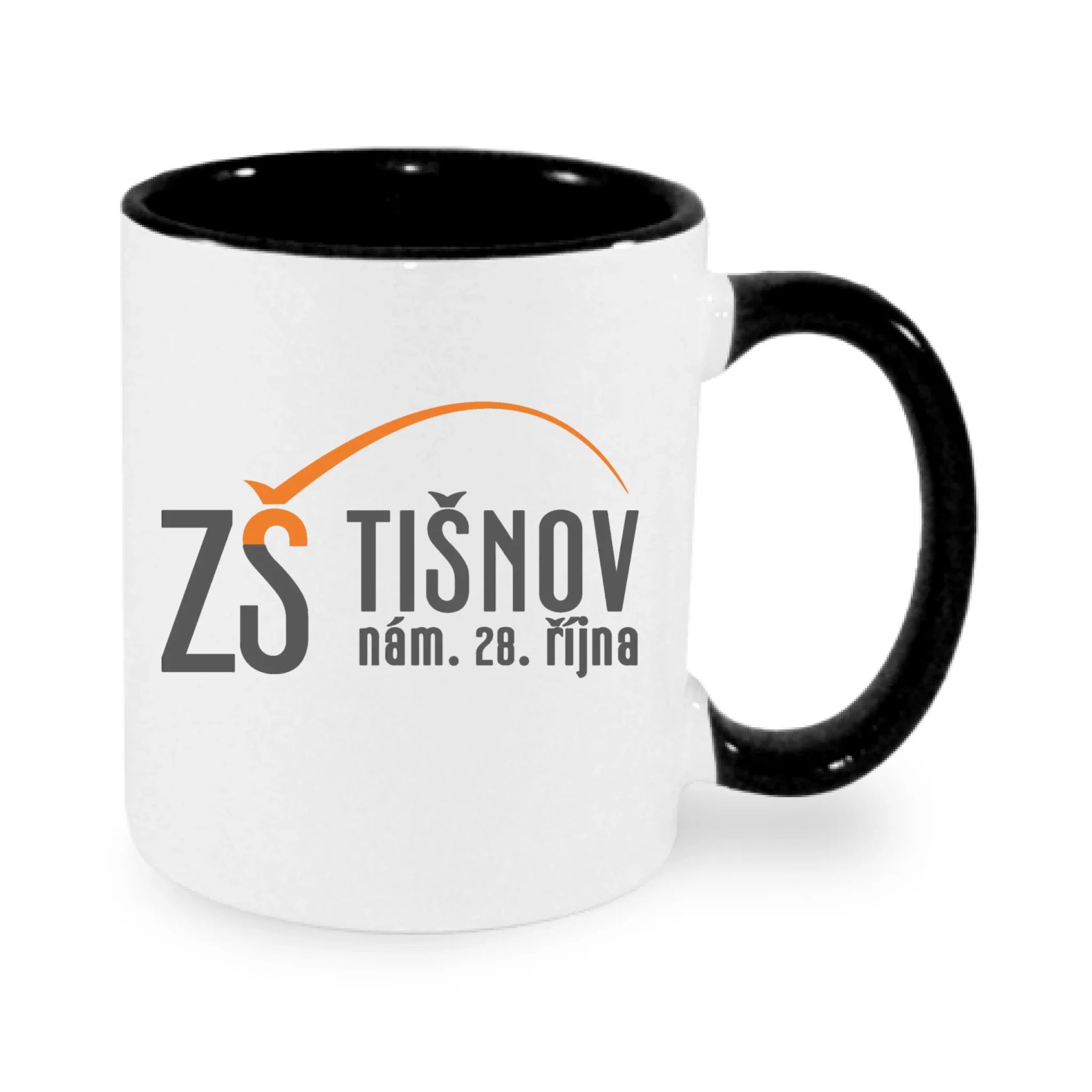 ZŠ TIŠNOV hrníček jen motiv dopředu Bílá černá 330 ml