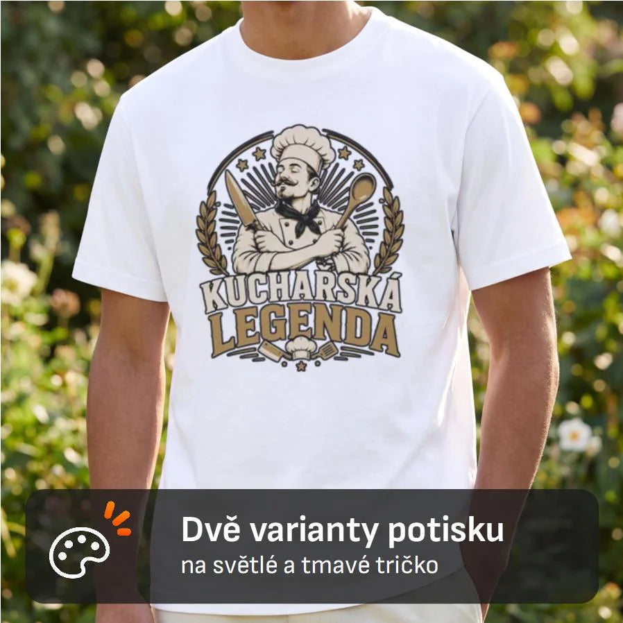 PÁNSKÉ TRIČKO KUCHAŘSKÁ LEGENDA s možností dotisku jména, čísla, obrázku