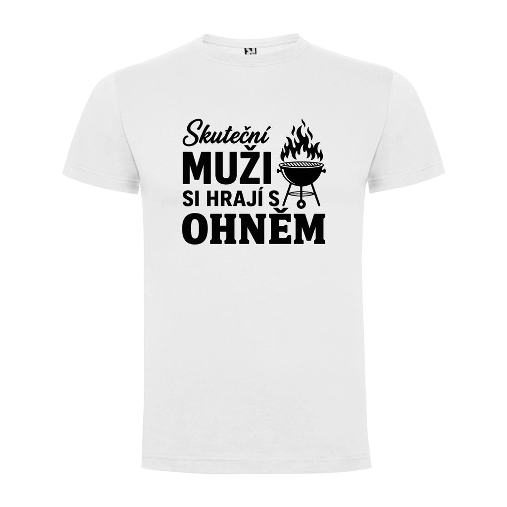 PÁNSKÉ TRIČKO GRIL SKUTEČNÍ MUŽI s možností dotisku jména, čísla, obrázku jen motiv dopředu Bílá
