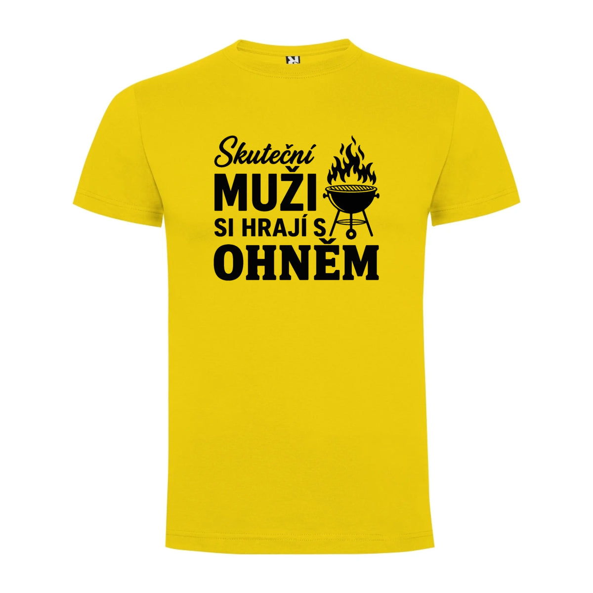 PÁNSKÉ TRIČKO GRIL SKUTEČNÍ MUŽI s možností dotisku jména, čísla, obrázku jen motiv dopředu Žlutá
