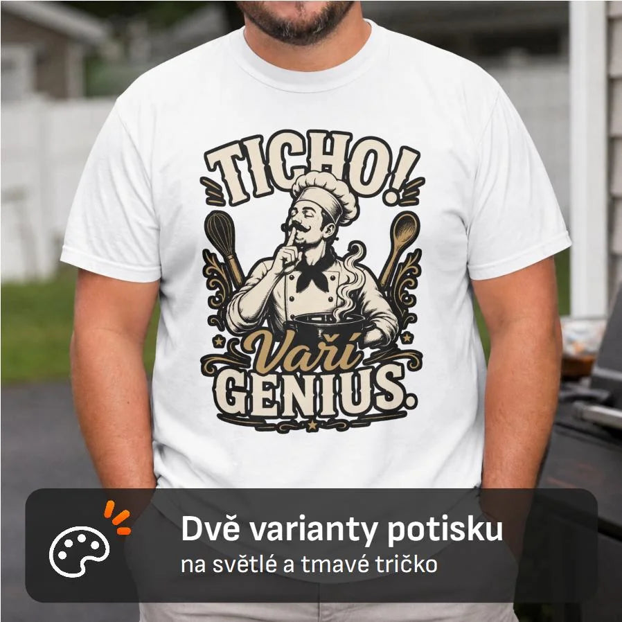 PÁNSKÉ TRIČKO VAŘÍ GÉNIUS s možností dotisku jména, čísla, obrázku