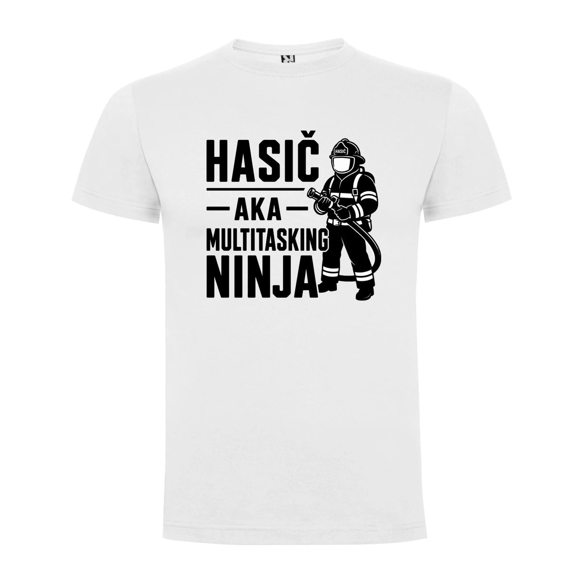 PÁNSKÉ TRIČKO HASIČ AKA NINJA s možností dotisku jména, čísla, obrázku jen motiv dopředu Bílá