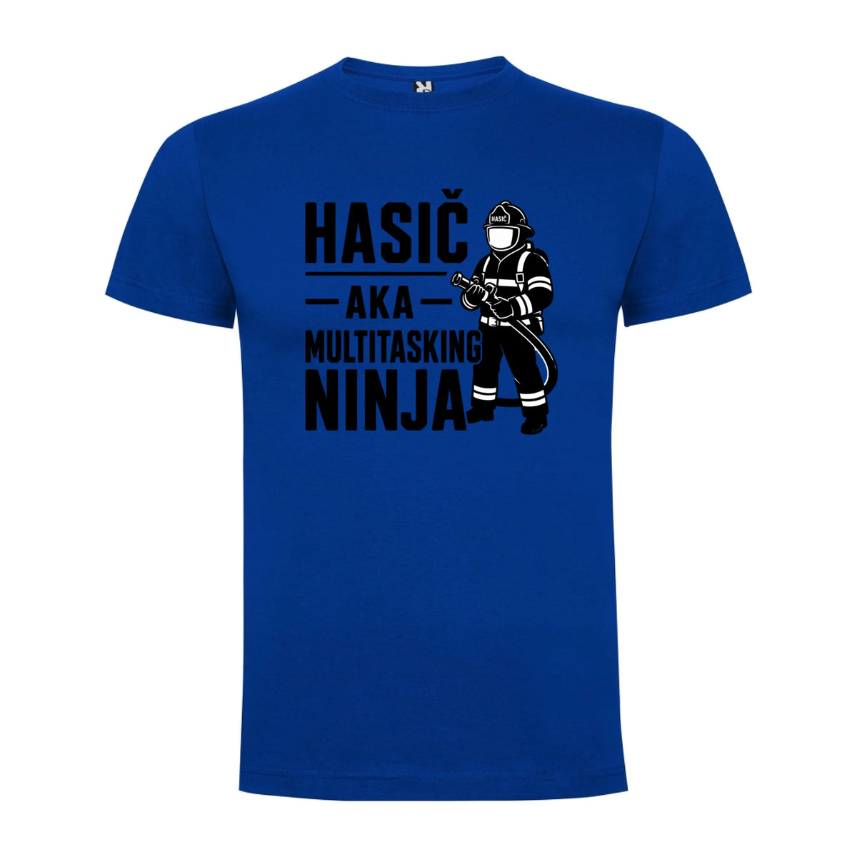 PÁNSKÉ TRIČKO HASIČ AKA NINJA s možností dotisku jména, čísla, obrázku jen motiv dopředu Modrá