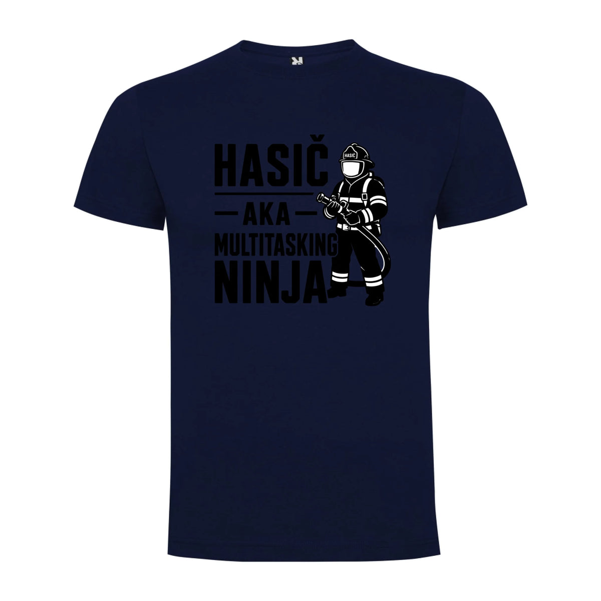 PÁNSKÉ TRIČKO HASIČ AKA NINJA s možností dotisku jména, čísla, obrázku jen motiv dopředu Námořnická modrá
