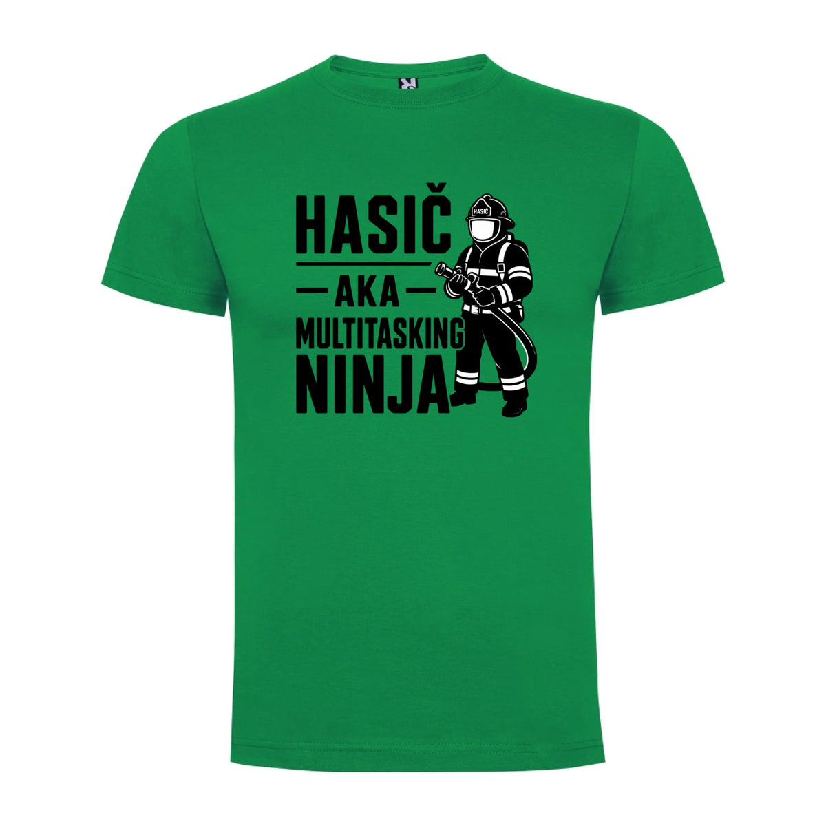 PÁNSKÉ TRIČKO HASIČ AKA NINJA s možností dotisku jména, čísla, obrázku jen motiv dopředu Zelená