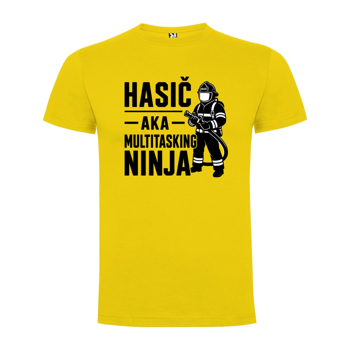 PÁNSKÉ TRIČKO HASIČ AKA NINJA s možností dotisku jména, čísla, obrázku jen motiv dopředu Žlutá
