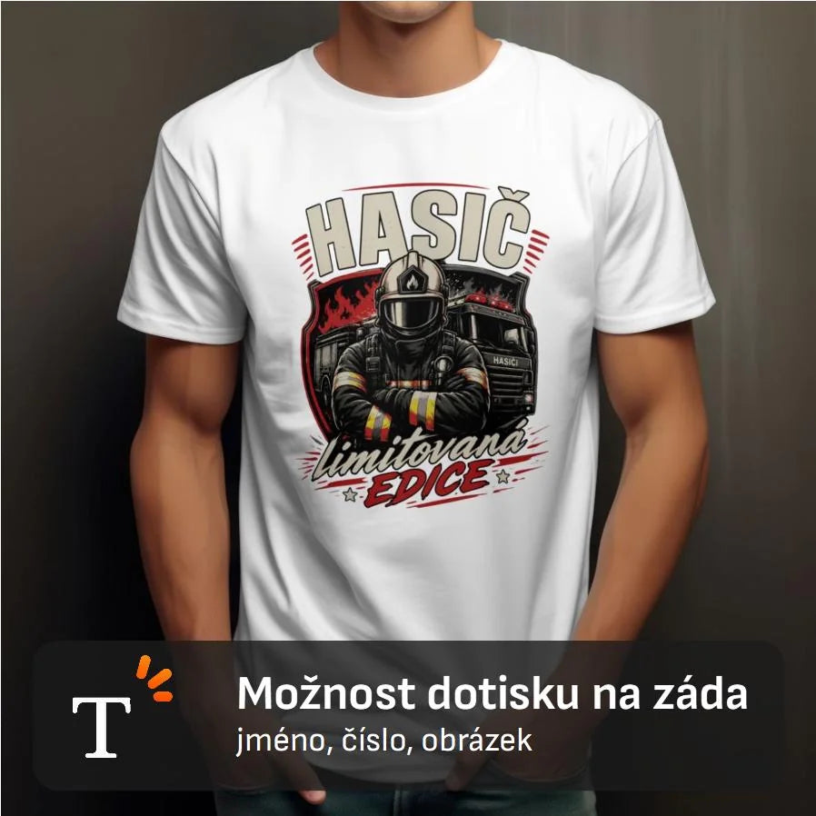 PÁNSKÉ TRIČKO HASIČ LIMITOVANÁ EDICE možnost dotisku jména, čísla nebo obrázku