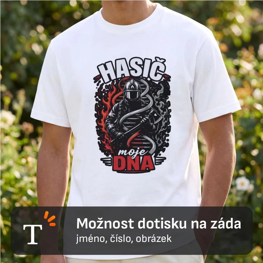 PÁNSKÉ TRIČKO HASIČ MOJE DNA s možností dotisku jména, čísla, obrázku
