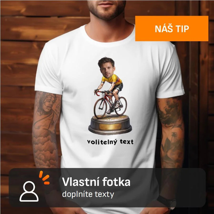 PÁNSKÉ TRIČKO CYKLISTA s vlastní fotkou s možností dotisku jména, čísla, obrázku