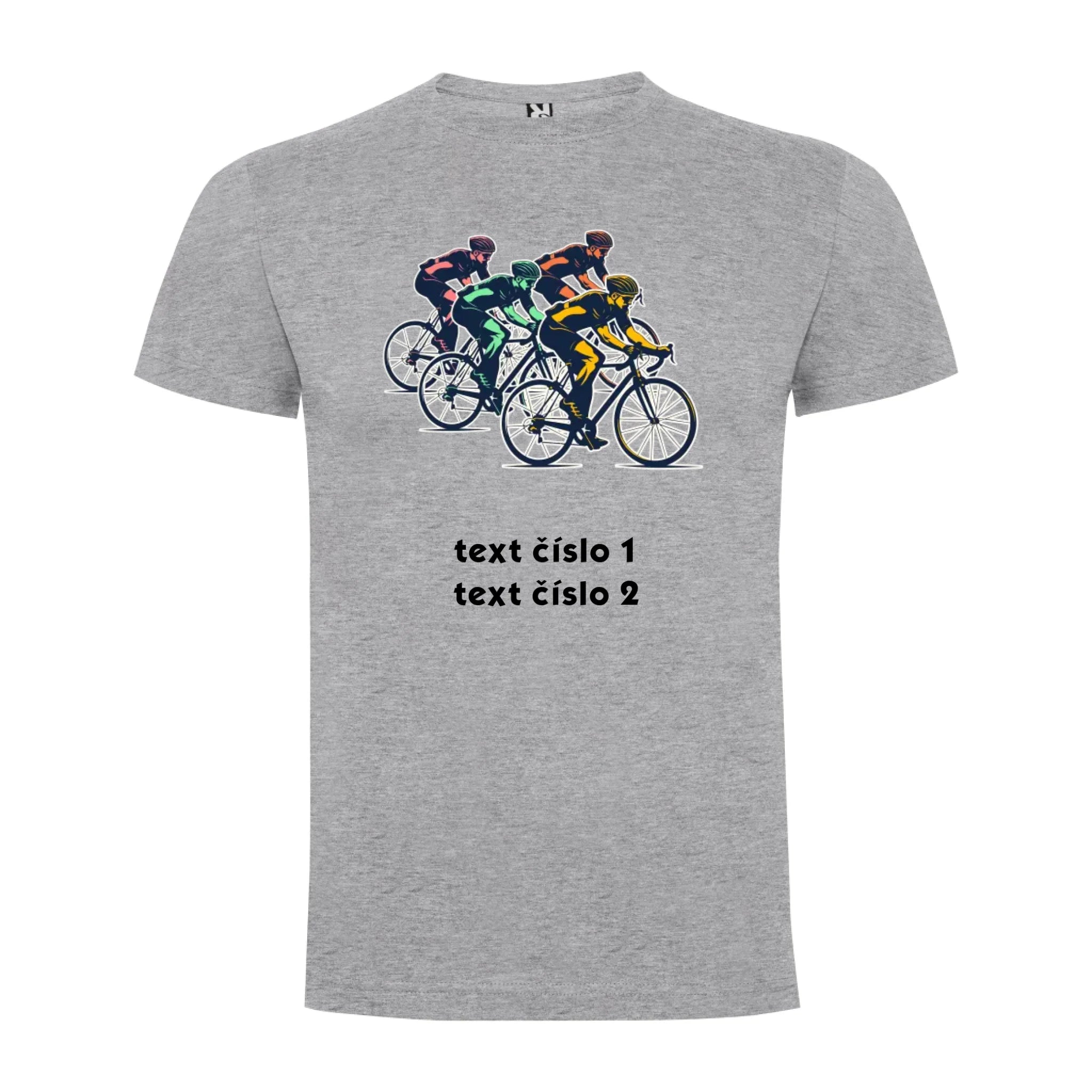PÁNSKÉ TRIČKO CYKLISTIKA výběr z 10+ obrázků, možnost doplnit vlastní texty jen motiv dopředu Melír