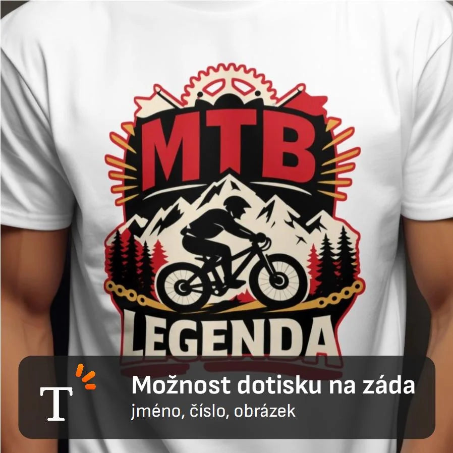 PÁNSKÉ TRIČKO MTB LEGENDA s možností dotisku jména, čísla, obrázku