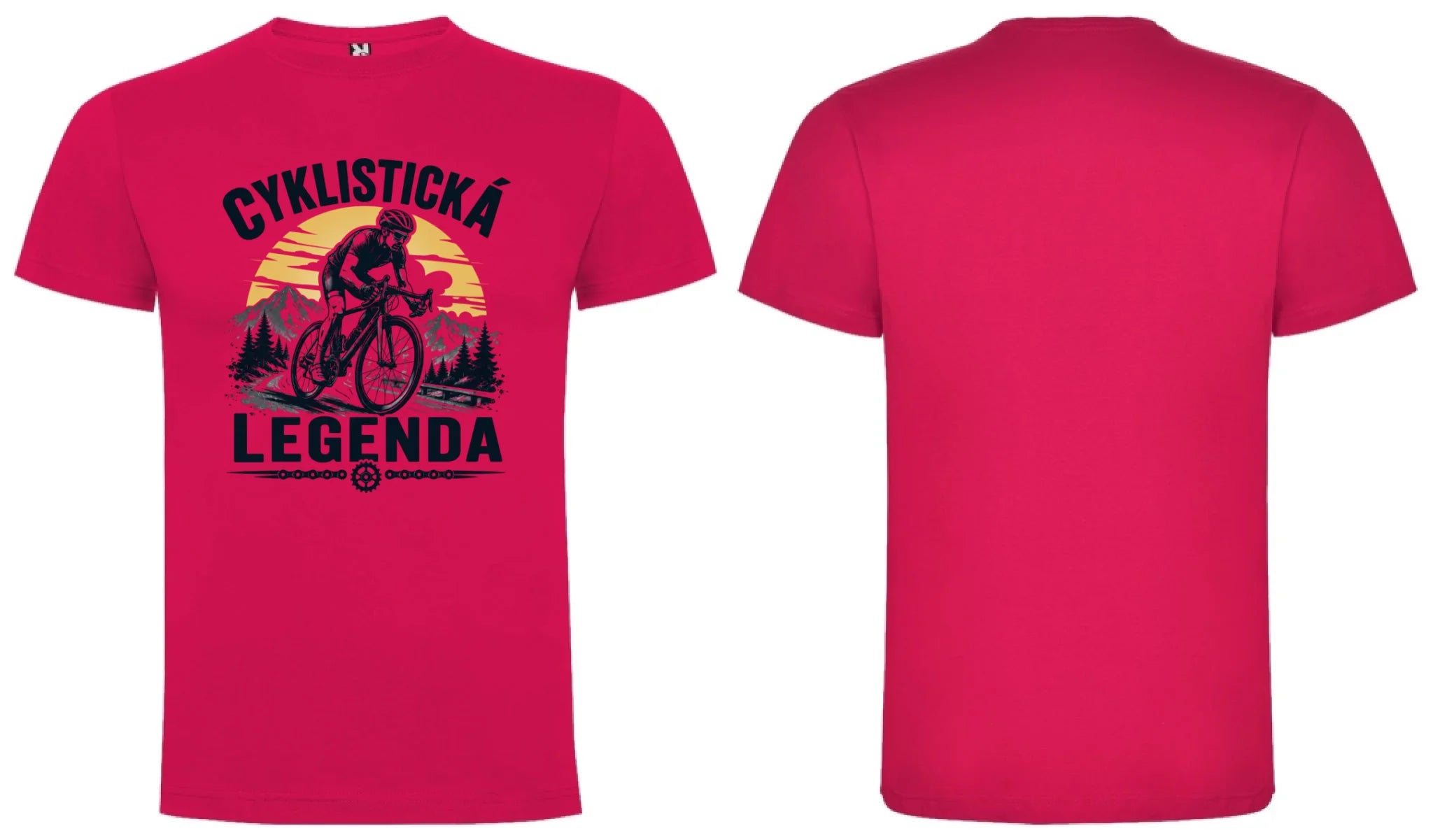 PÁNSKÉ TRIČKO CYKLISTICKÁ LEGENDA s možností dotisku jména, čísla, obrázku motiv dopředu a na záda vlastní potisk Růže
